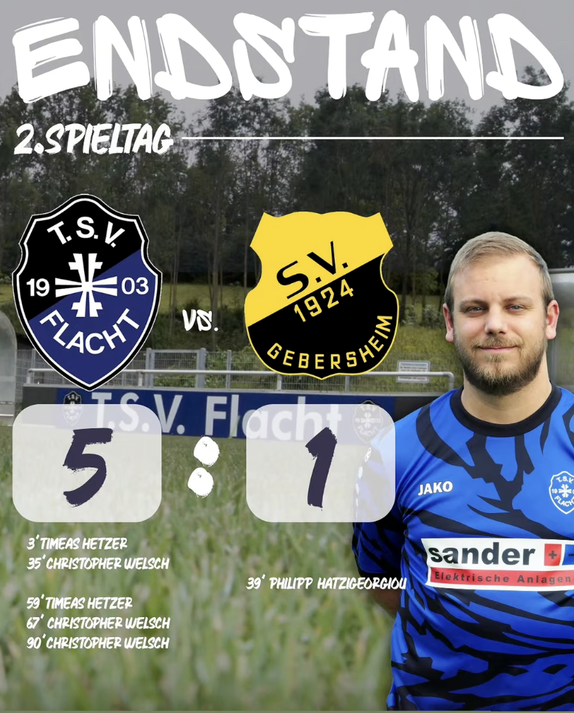 Rückblick von unserem Pressewart Wopfi: TSV Flacht – SV Gebersheim 5:1 (2:1)